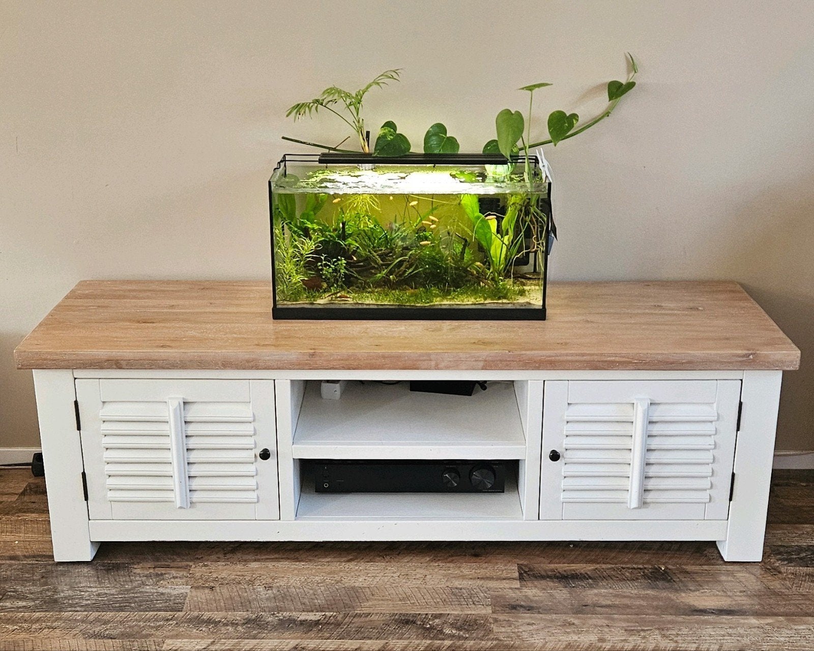 Landelijk TV-meubel met shutters 160 cm - Answoonshop, Ophalen, Gebruikt, 150 tot 200 cm, Minder dan 100 cm