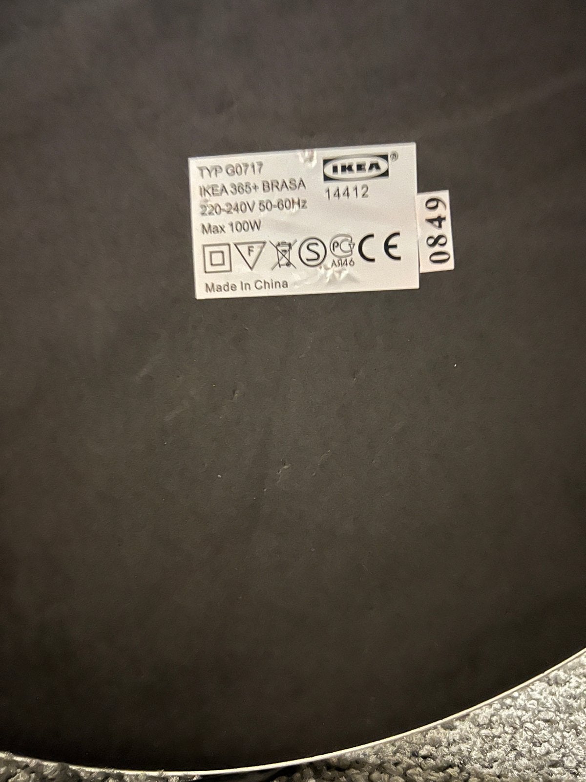 IKEA 365+BRASA vloerlamp(en) wit, Ophalen, Zo goed als nieuw, Metaal, 150 tot 200 cm