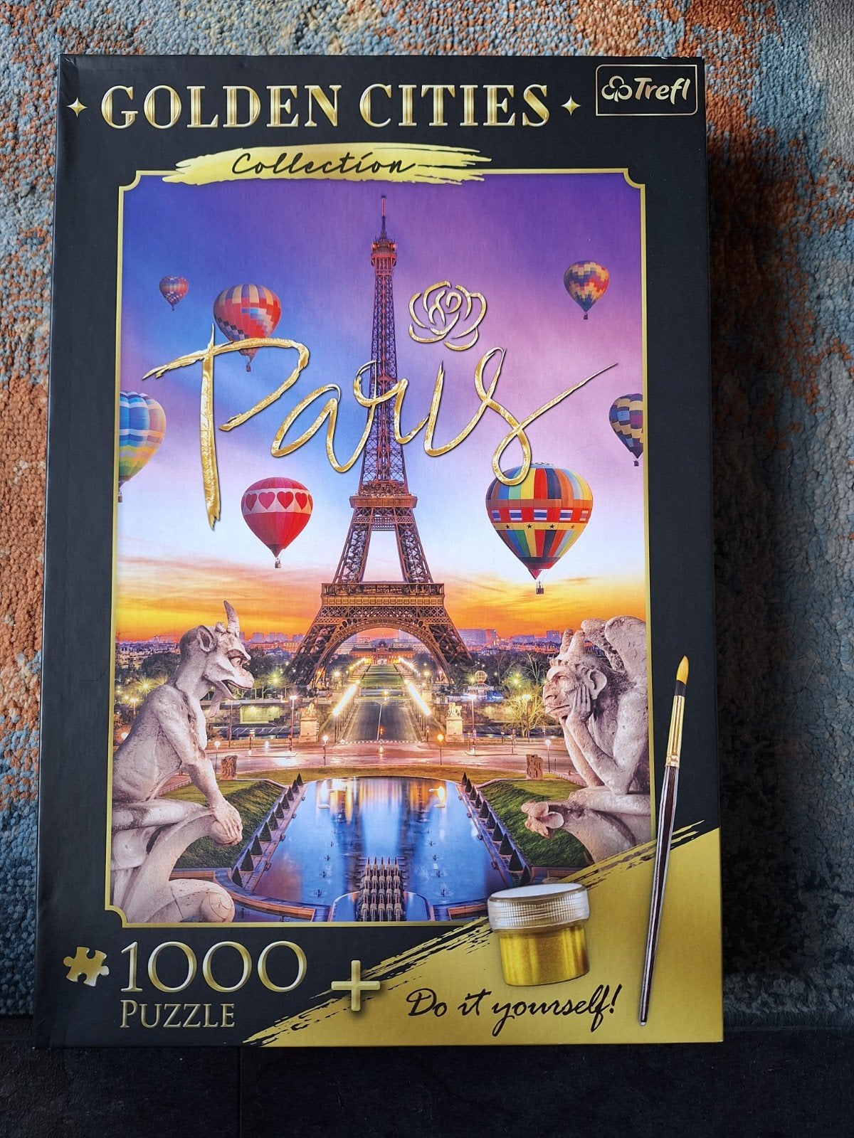 Treffl puzzel van Parijs. Met goudverf.  1000 stukjes., Ophalen of Verzenden, Zo goed als nieuw, Legpuzzel