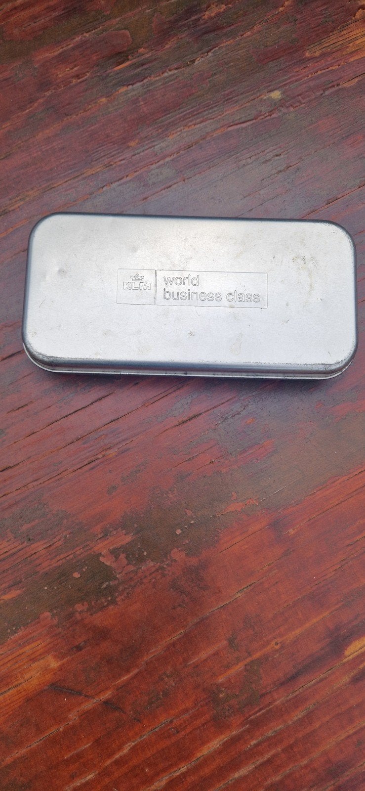 KLM World Business Class blikken doosje, Verzamelen, KLM Huisjes, Ophalen of Verzenden, Gebruikt
