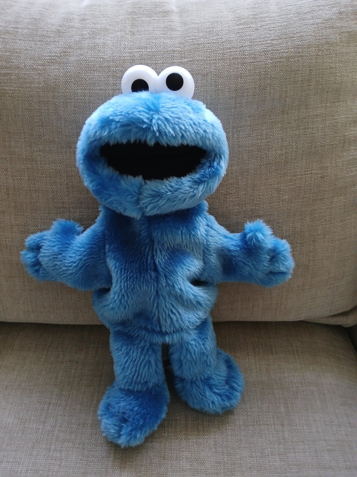 Sesamstraat Handpop Koekiemonster merk:Sesamstraat., Kinderen en Baby's, Overige typen, Blauw, Ophalen of Verzenden, Zo goed als nieuw