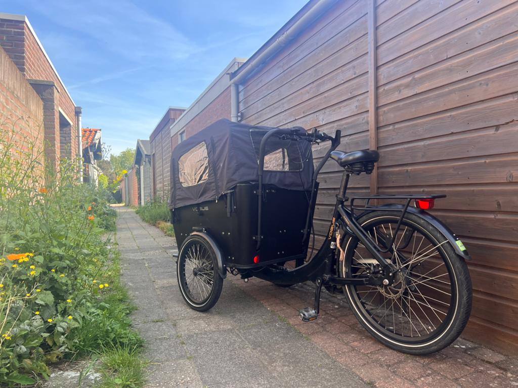 Bakfiets vogue driewieler elektrisch, Ophalen, Gebruikt, 4 kinderen of meer