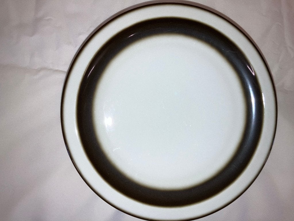 Diner borden wit bruine rand, Huis en Inrichting, Keuken | Servies, Gebruikt, Ophalen of Verzenden, Bord(en), Overige stijlen