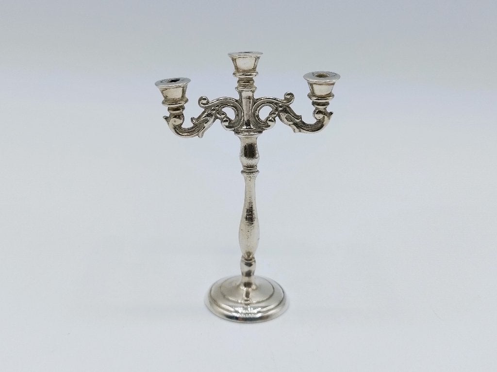 Zilveren miniatuur kandelaar, D. Aubert, Den Haag, 925, Antiek en Kunst, Verzenden, Zilver