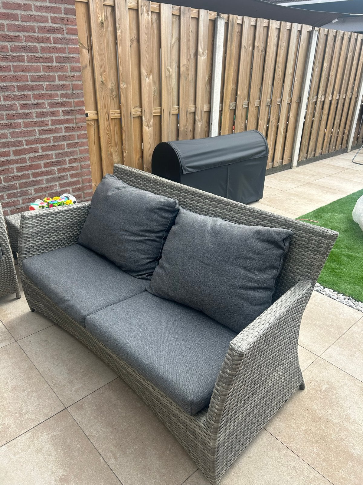 Tuinset, Tuin en Terras, Tuinsets en Loungesets, Ophalen, Gebruikt, 6 zitplaatsen, Wicker