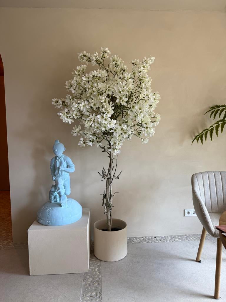 Handgemaakte Witte Bloesemboom - 1.80m Hoog, Huis en Inrichting, Woonaccessoires | Kunstplanten en Kunstbloemen, Ophalen, Nieuw