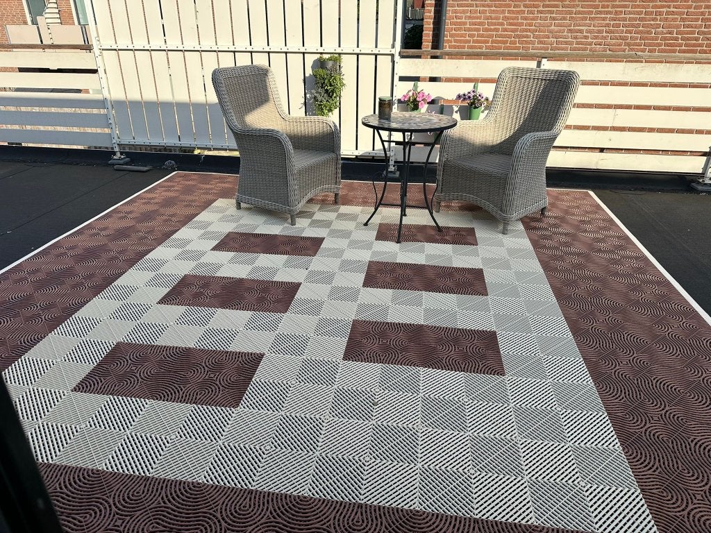Klikvloertegels balkon, terras of garage, Doe-het-zelf en Verbouw, 50 tot 150 cm, Zo goed als nieuw, 10 m² of meer, Kunststof