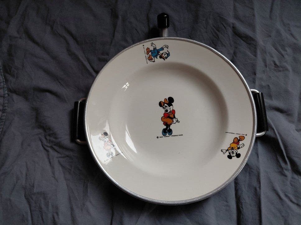 Vintage Disney Mickey Mouse kinder warmhoudbordje, Ophalen of Verzenden