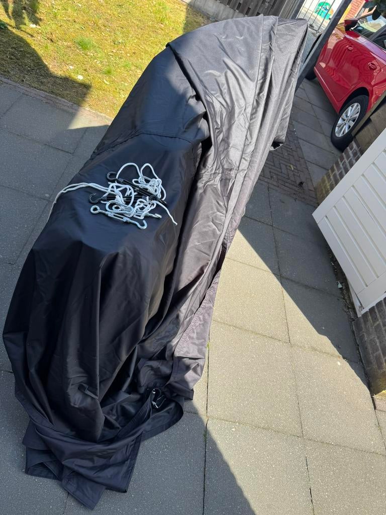 VidaXL Zonnescherm rechthoekig 3 bij 4 zwart, Tuin en Terras, Schaduwdoeken, Ophalen, Zo goed als nieuw