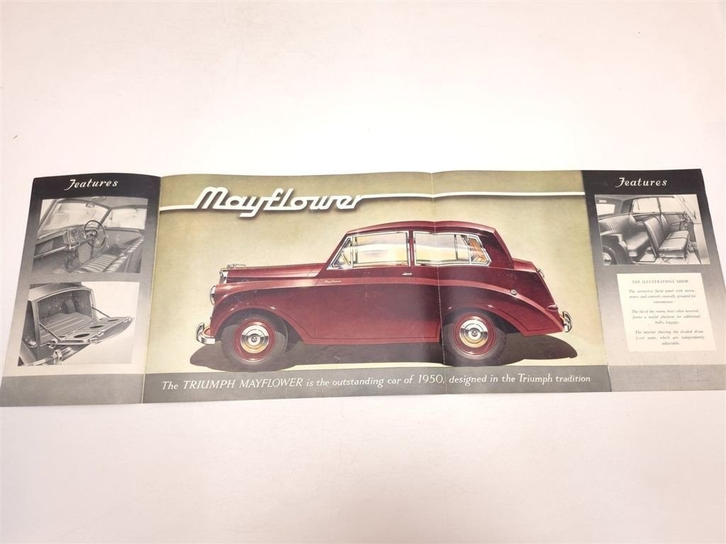 Triumph Mayflower — Originele Autofolder 1950, Ophalen of Verzenden, Gelezen, Overige merken