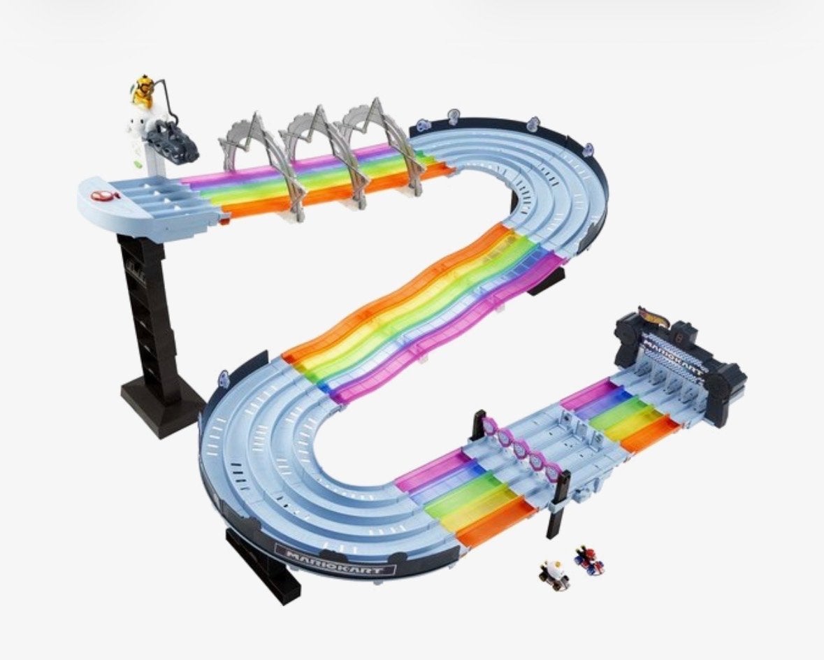 Hot Wheels Mario Kart Regenboogbaan Racebaan, Racebaan, Ophalen of Verzenden, Zo goed als nieuw, Hot Wheels