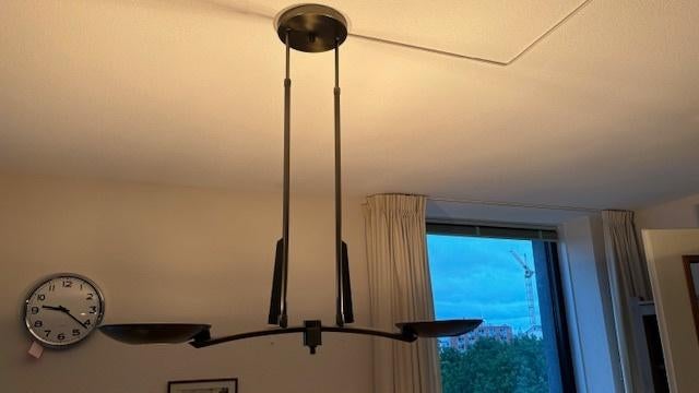 Messing hanglamp dimbaar, Ophalen, 50 tot 75 cm, Klassiek, Zo goed als nieuw