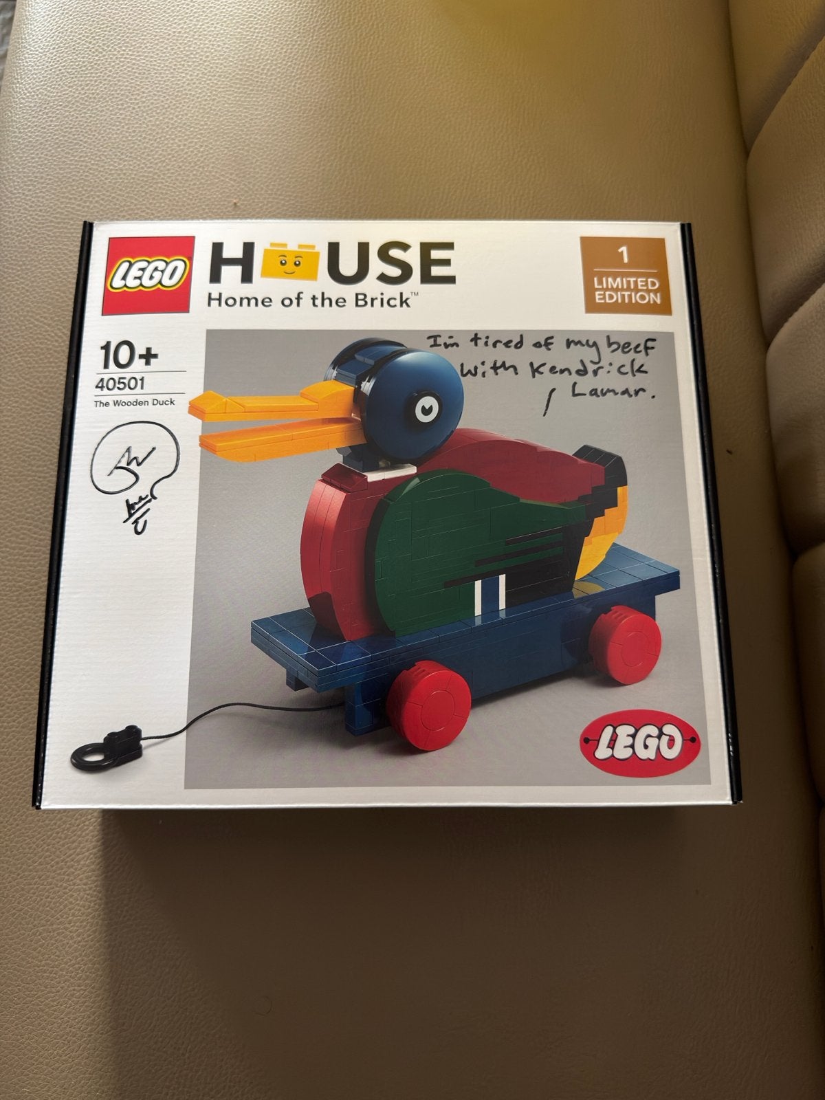 LEGO House 40501 Houten Eend Limited Edition Gesigneerd, Kinderen en Baby's, Speelgoed | Duplo en Lego, Ophalen, Overige thema's