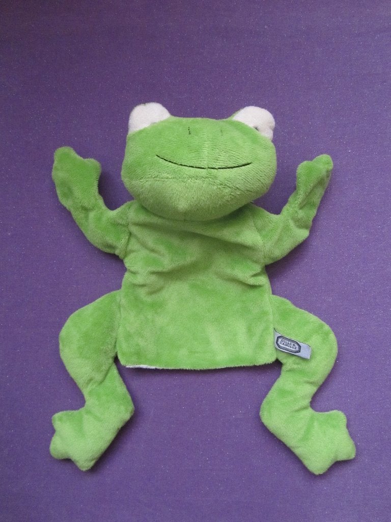 DILLE & KAMILLE Knuffeldoekje HANDPOP KIKKER. 35 CM *Nieuw*, Kikker, Groen, Overige merken, Nieuw