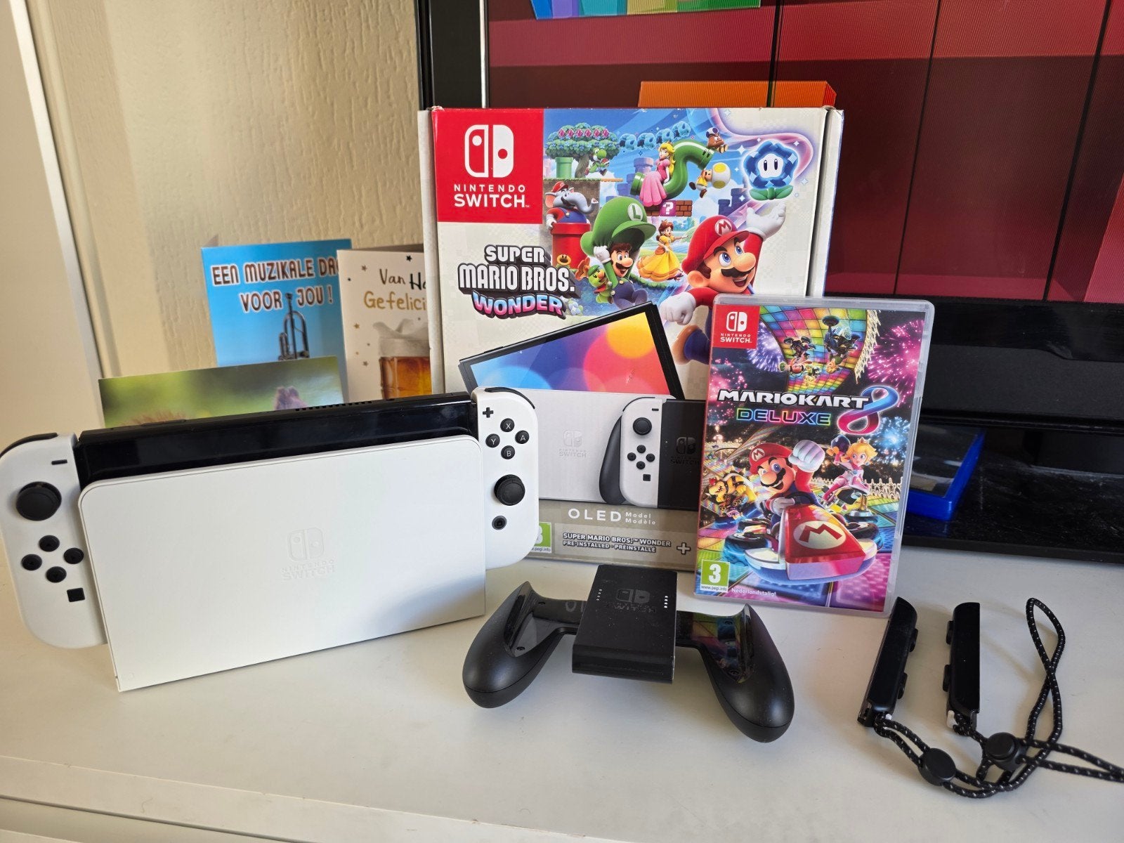 Nintendo Switch OLED met Mario Kart 8 Deluxe - Zeer Netjes