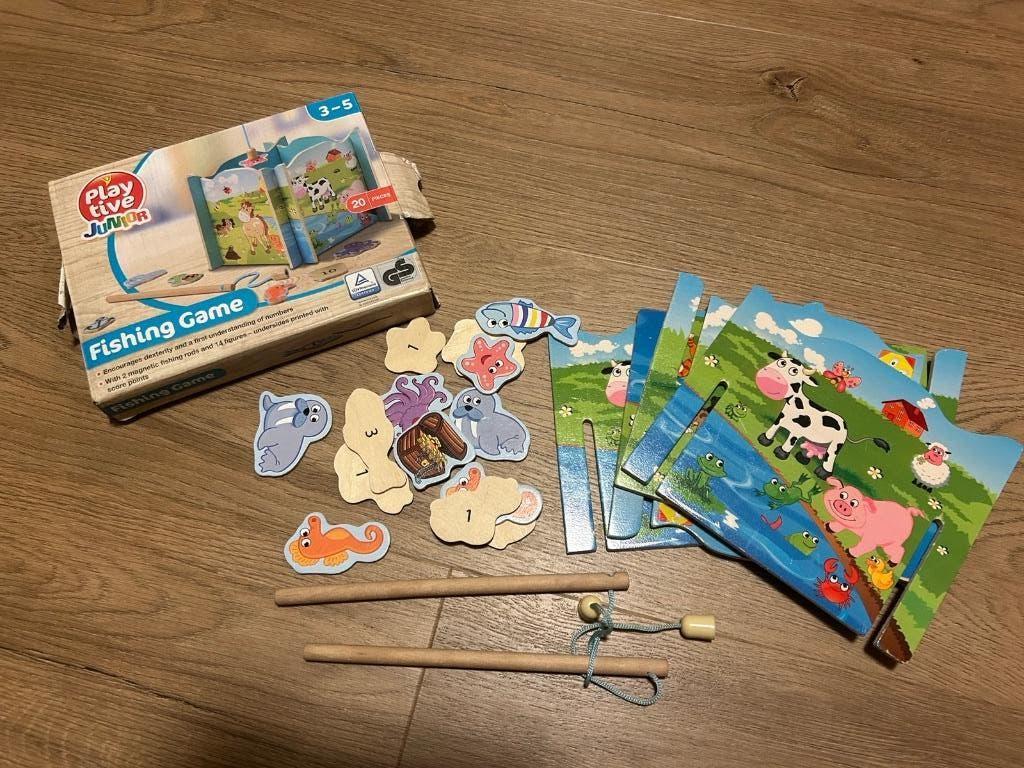 Houten visspel, Ophalen of Verzenden, Gebruikt