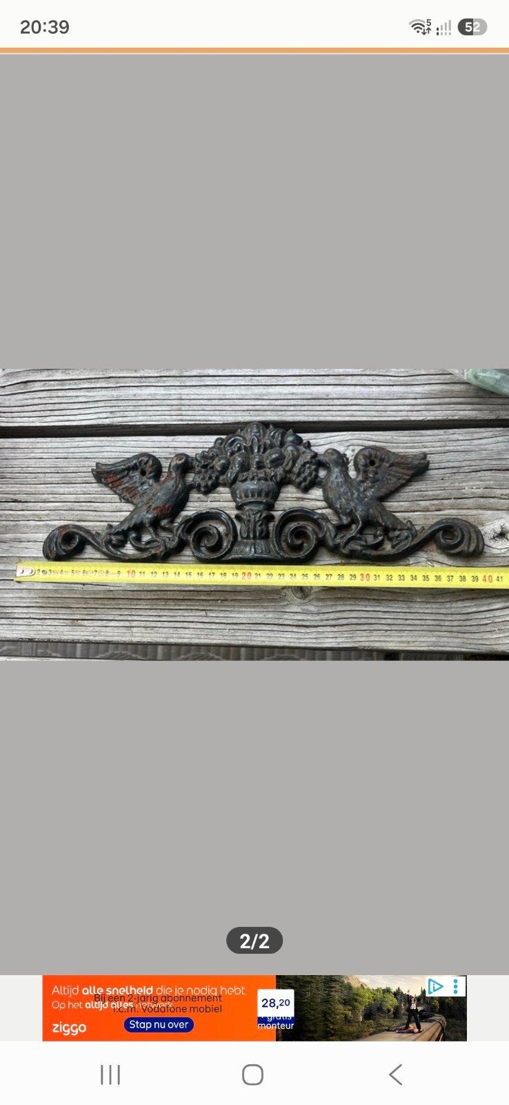 Decoratieve gietijzeren wanddecoratie met griffioenen, Ophalen of Verzenden