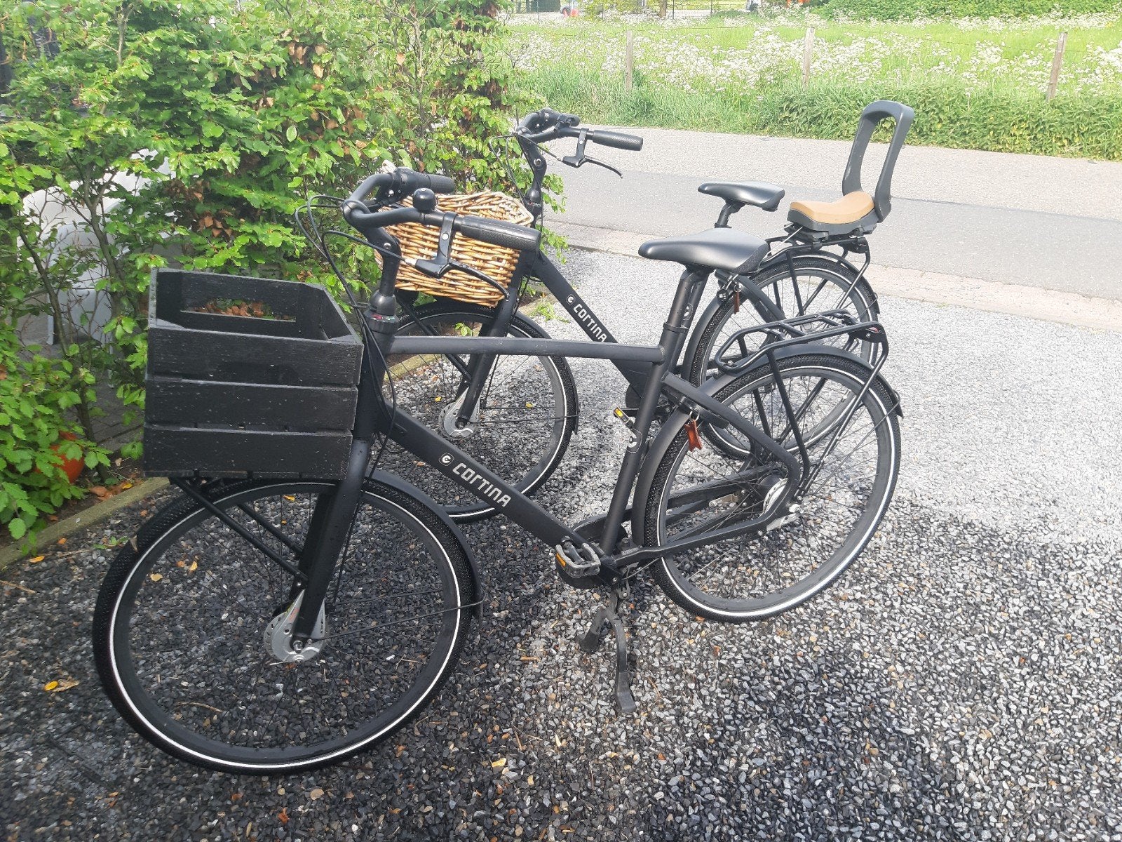 Cortina Pappa en Mamma fiets, mat zwart, Fietsen en Brommers, Ophalen, Zo goed als nieuw, Overige merken
