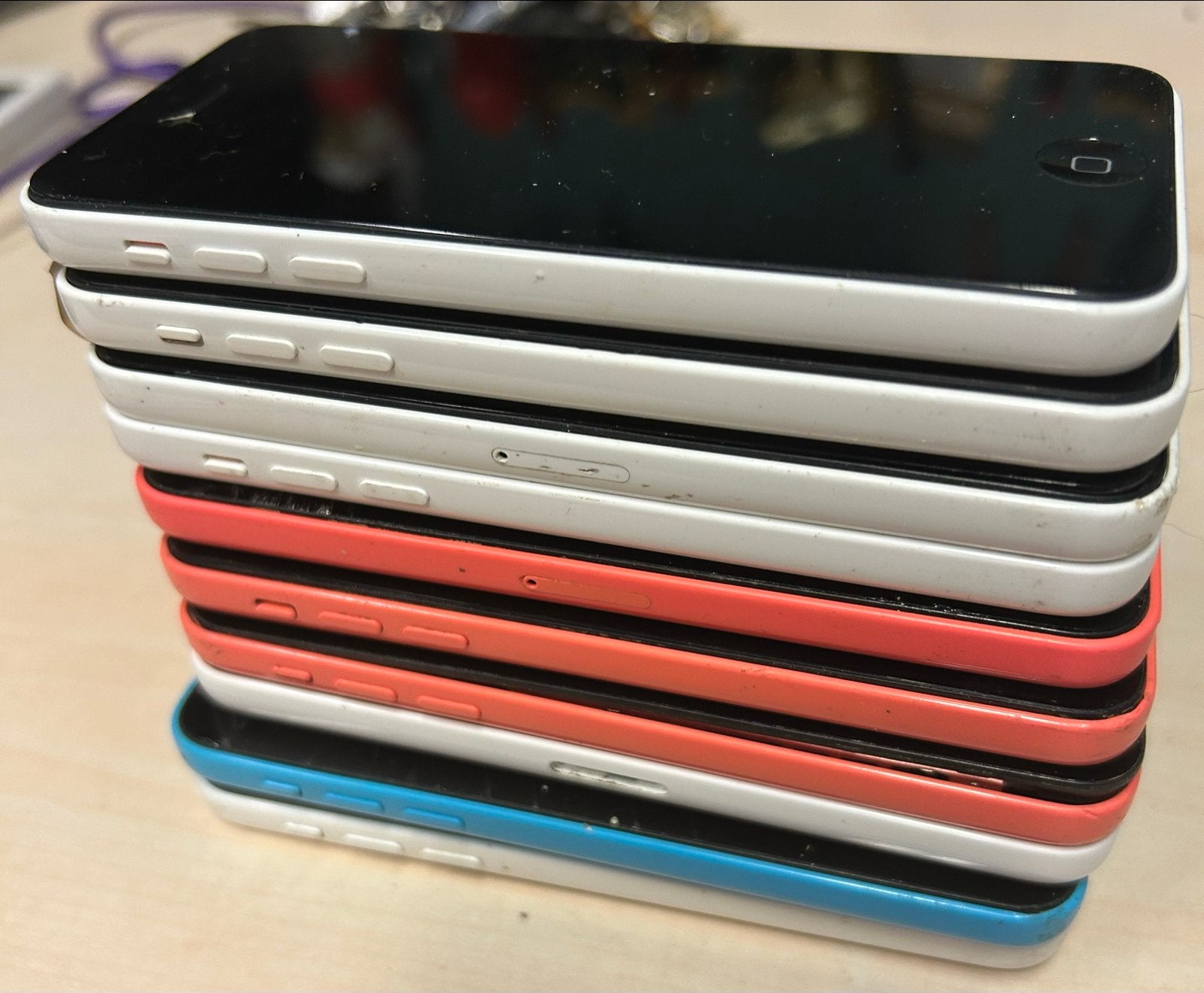 Partij iPhone 5C - Diverse kleuren - Voor onderdelen/reparat, 16 GB, Ophalen of Verzenden, Zonder simlock, Niet werkend