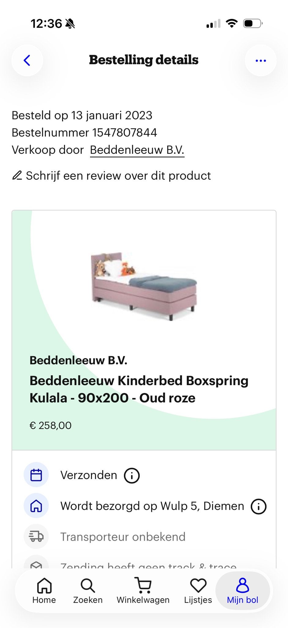 Kinderbed Boxspring Kulala - 90x200 - Oud roze, Ophalen, 85 tot 100 cm, Zo goed als nieuw, Matras