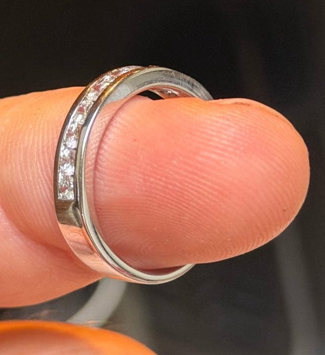 18 karaat witgouden ring met 9 natuurlijke diamanten 0.72ct!, Sieraden, Tassen en Uiterlijk, Ringen, Nieuw, Ophalen of Verzenden