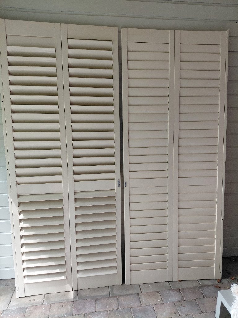 Hoge shutter/vouwdeuren, Huis en Inrichting, Ophalen, Gebruikt, Crème