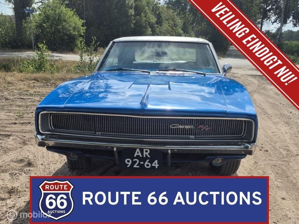 Dodge Charger R/T | 1968 | Route 66 Auctions, Auto's, Overige carrosserieën, Zwart, Bedrijf, Handgeschakeld