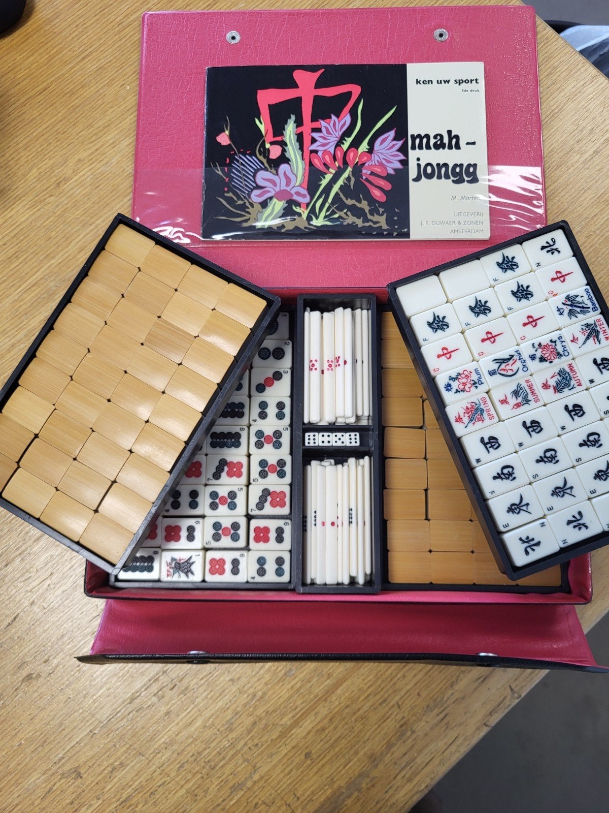 Mahjong, mah-jong spel, Hobby en Vrije tijd, Gezelschapsspellen | Bordspellen, Ophalen of Verzenden