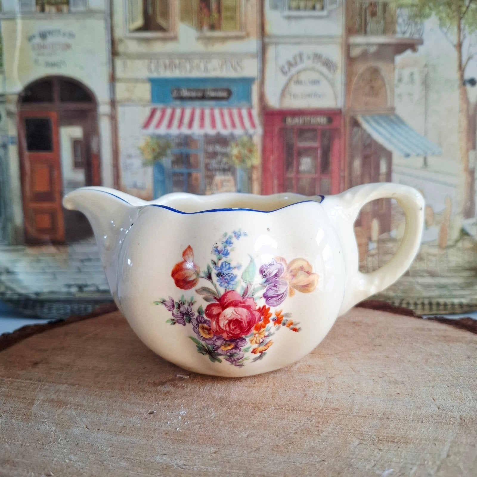 Ditmar Urbach, pastelgeel roomkannetje met bloemen, Antiek en Kunst, Ophalen of Verzenden