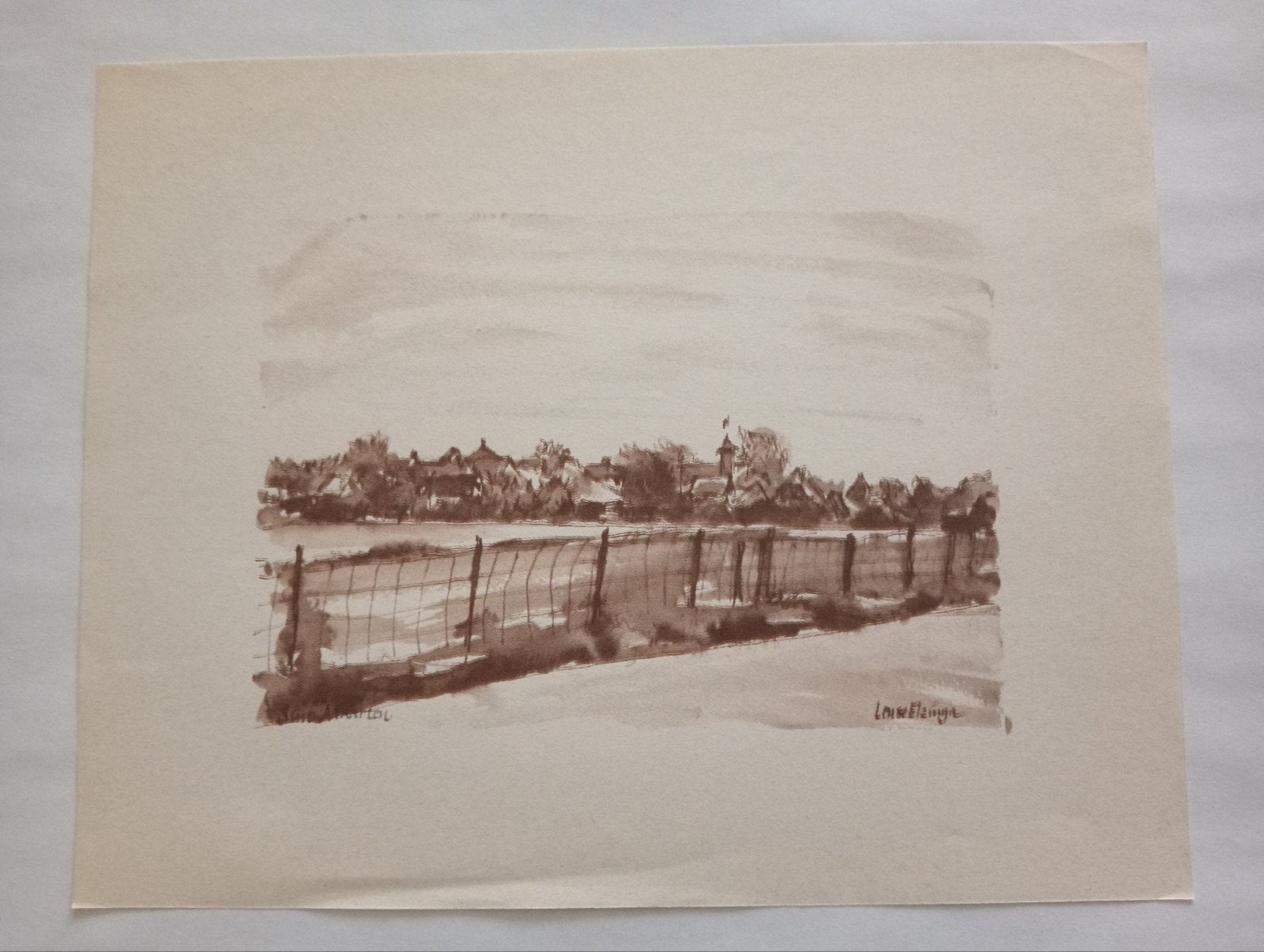Sint Maarten Offset Prent - 20 x 25 cm - Redelijke staat, Verzamelen, Ophalen of Verzenden