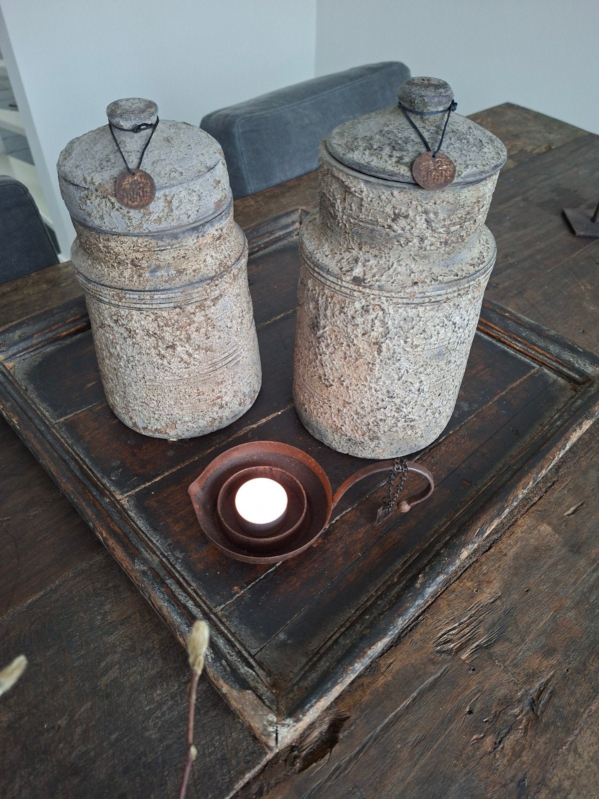 Decoratieve potten met deksel - set van 2, Ophalen of Verzenden