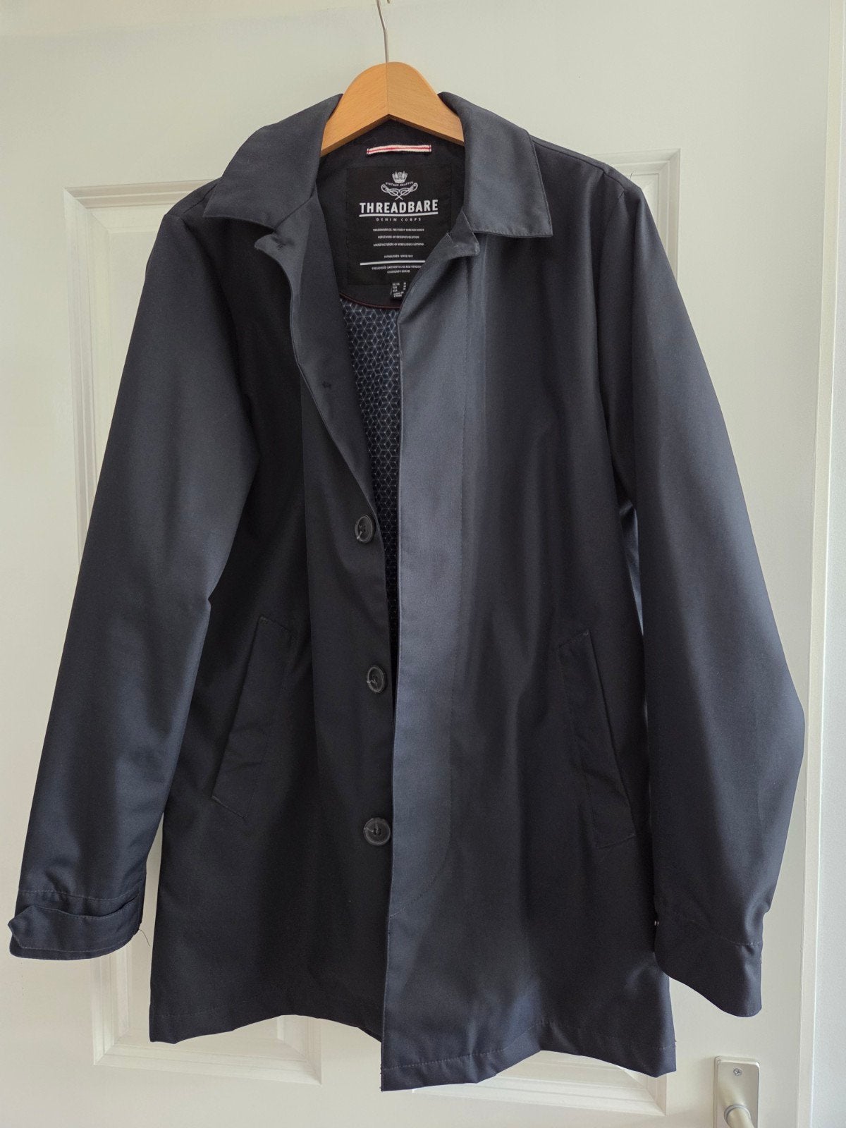 mooie weinig gedragen halflange jas mt M, Ophalen, Zo goed als nieuw, Maat 48/50 (M), Blauw