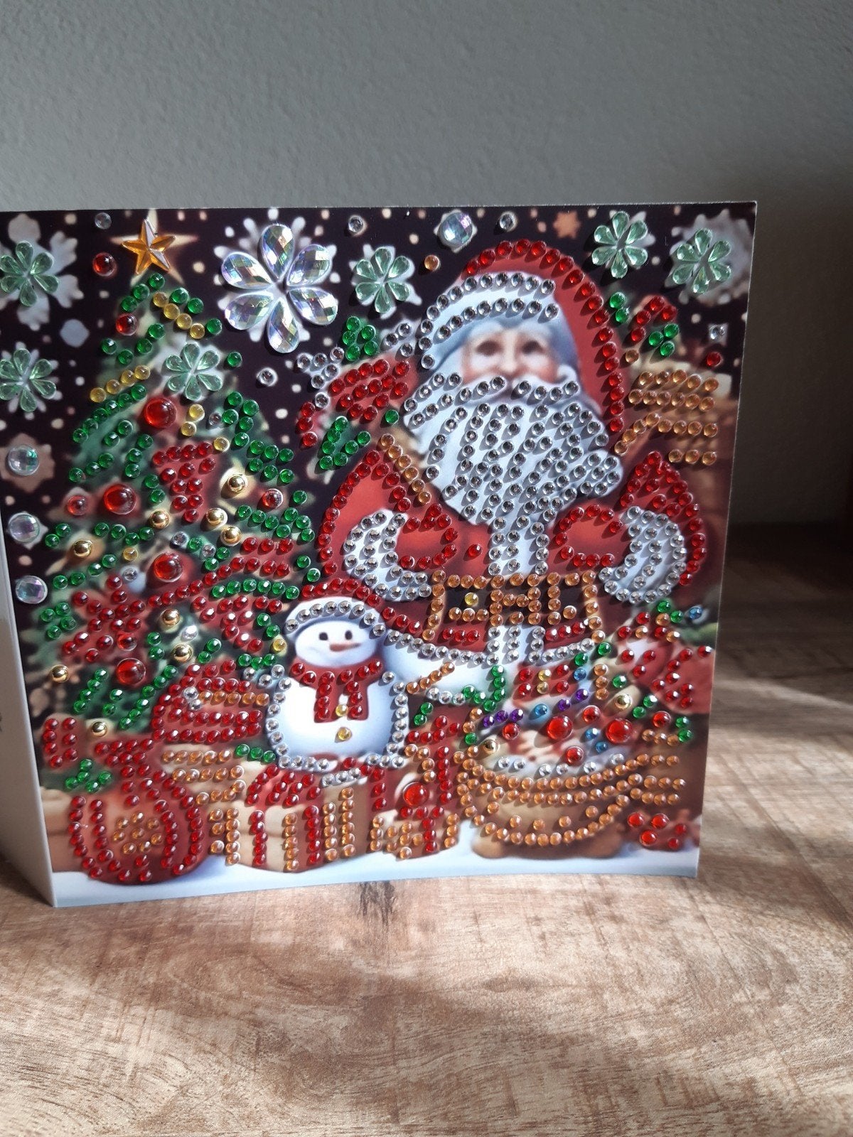 kleurrijke Diamond painting kerstkaart, Hobby en Vrije tijd, Ophalen of Verzenden, Zo goed als nieuw, Kerst