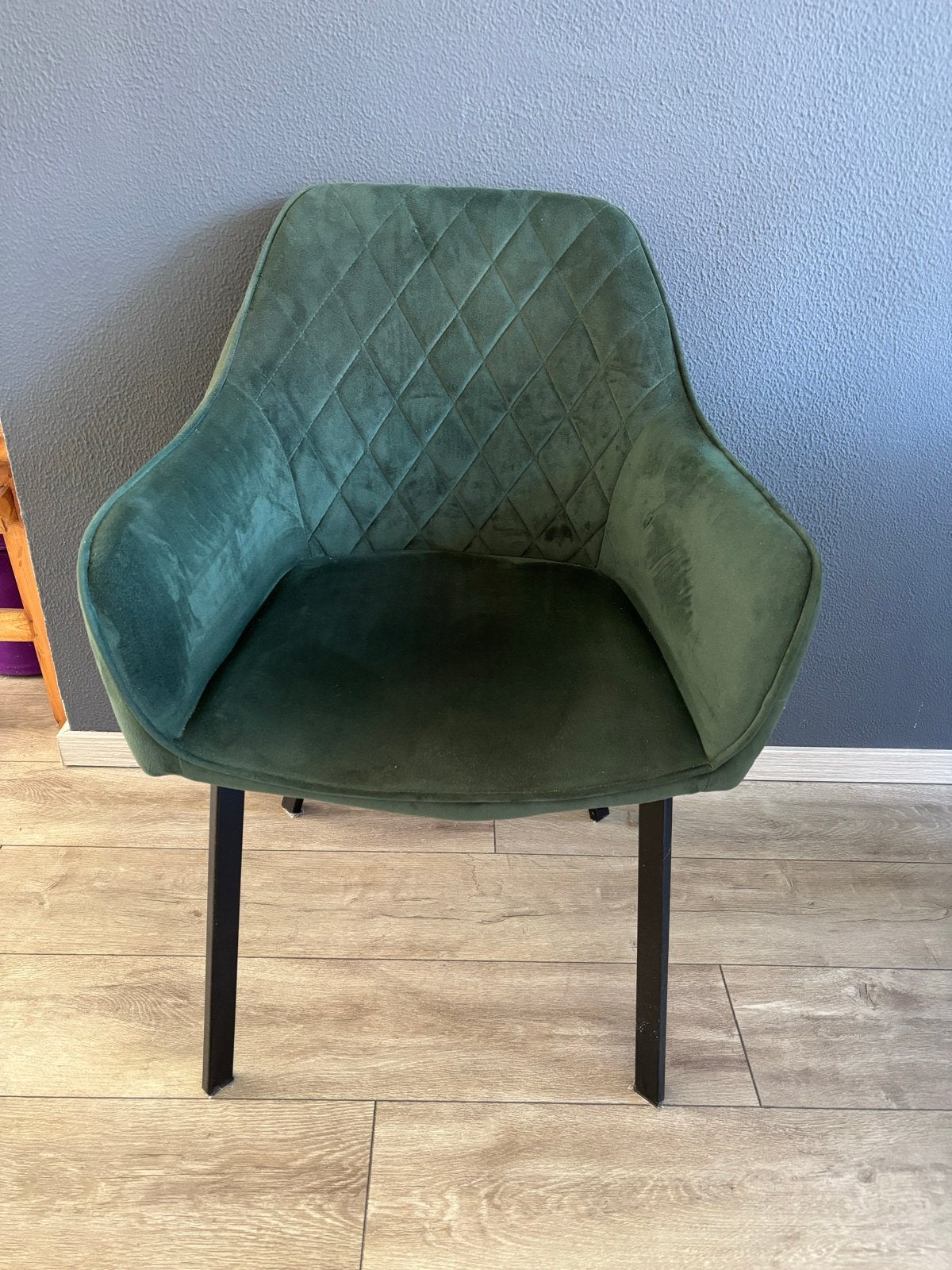 4 Groene Eetkamerstoelen - Zithoogte 44 cm, Ophalen, Gebruikt, Overige kleuren, Vier