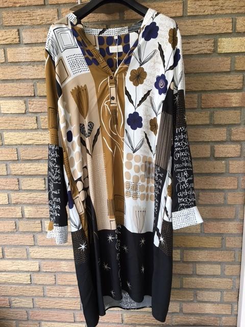 Nieuwe Milano Italy jurk - mt 38 - koffie tinten + zwart, Maat 38/40 (M), Verzenden, Zwart, Onder de knie