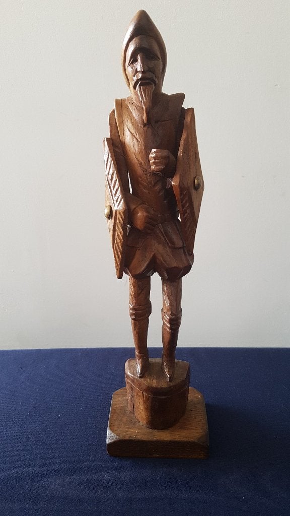 Krijgsman houtsnijwerk, 29,5 cm hoog, Antiek en Kunst, Ophalen of Verzenden