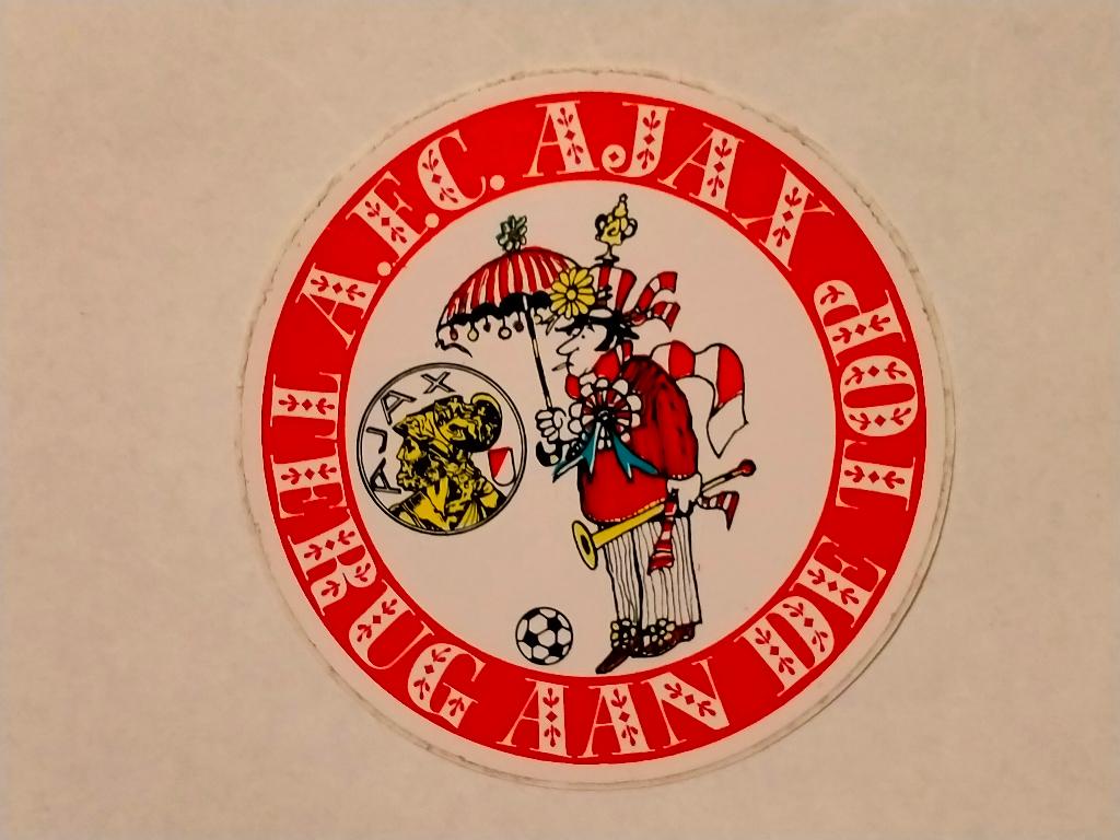 AFC Ajax terug aan de Top vintage voetbal sticker logo RARE, Verzamelen, Ophalen of Verzenden, Zo goed als nieuw, Sport