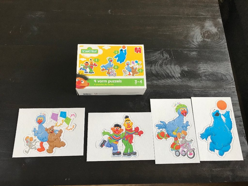 Puzzel Sesamstraat Kado verjaardag Sint Kerst, Ophalen, Minder dan 10 stukjes, Zo goed als nieuw