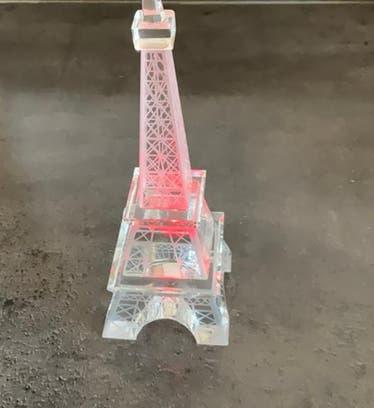 Glazen Eiffeltoren Parijs met verlichting, Ophalen of Verzenden, Gebruikt