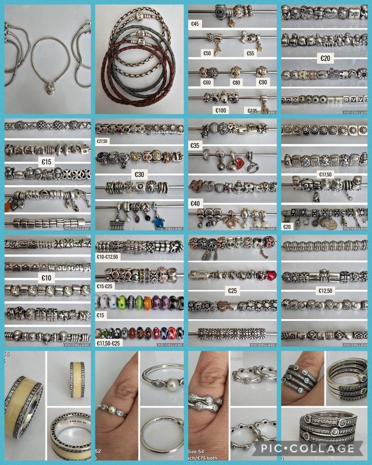 Luxe zilveren Pandora armbanden, ketting, bedels oa met goud, Ophalen of Verzenden, Zo goed als nieuw, Goud, Pandora