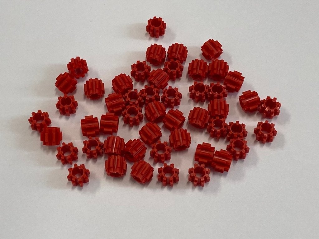 Partij 50x nieuwe rode Lego Technic tandwielen