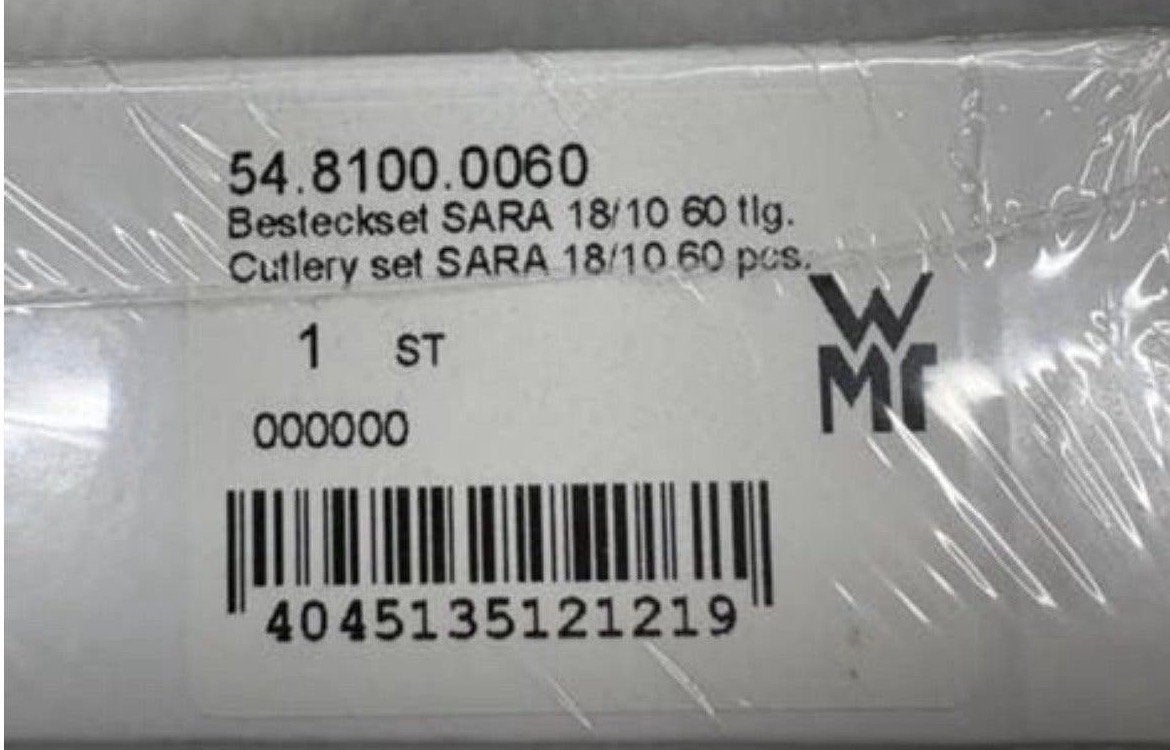 WMF Bestekset SARA 18/10 - 60-delig - Nieuw in doos, Bestekset, Nieuw, Ophalen of Verzenden, Messenset