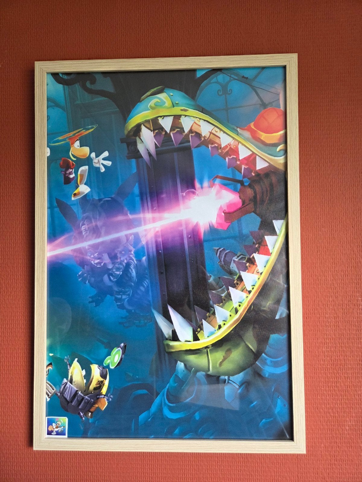 Rayman poster 63x43cm - Gaming kunst voor aan de muur, Rechthoekig Staand, Met lijst, Ophalen of Verzenden, Zo goed als nieuw