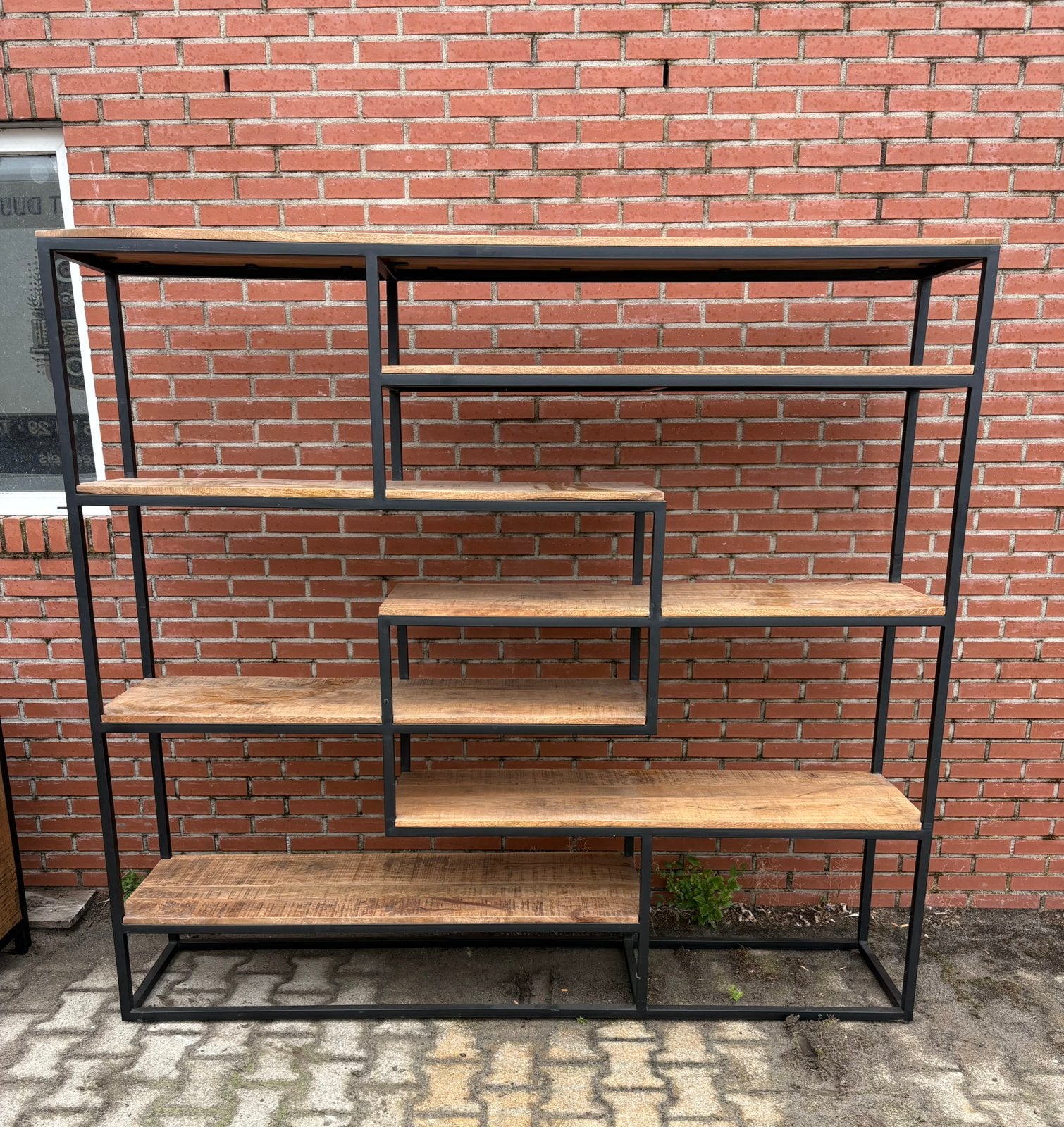 Roomdivider / Vakkenkast Mangohout Industrieel Nieuw | €450, Ophalen, Nieuw