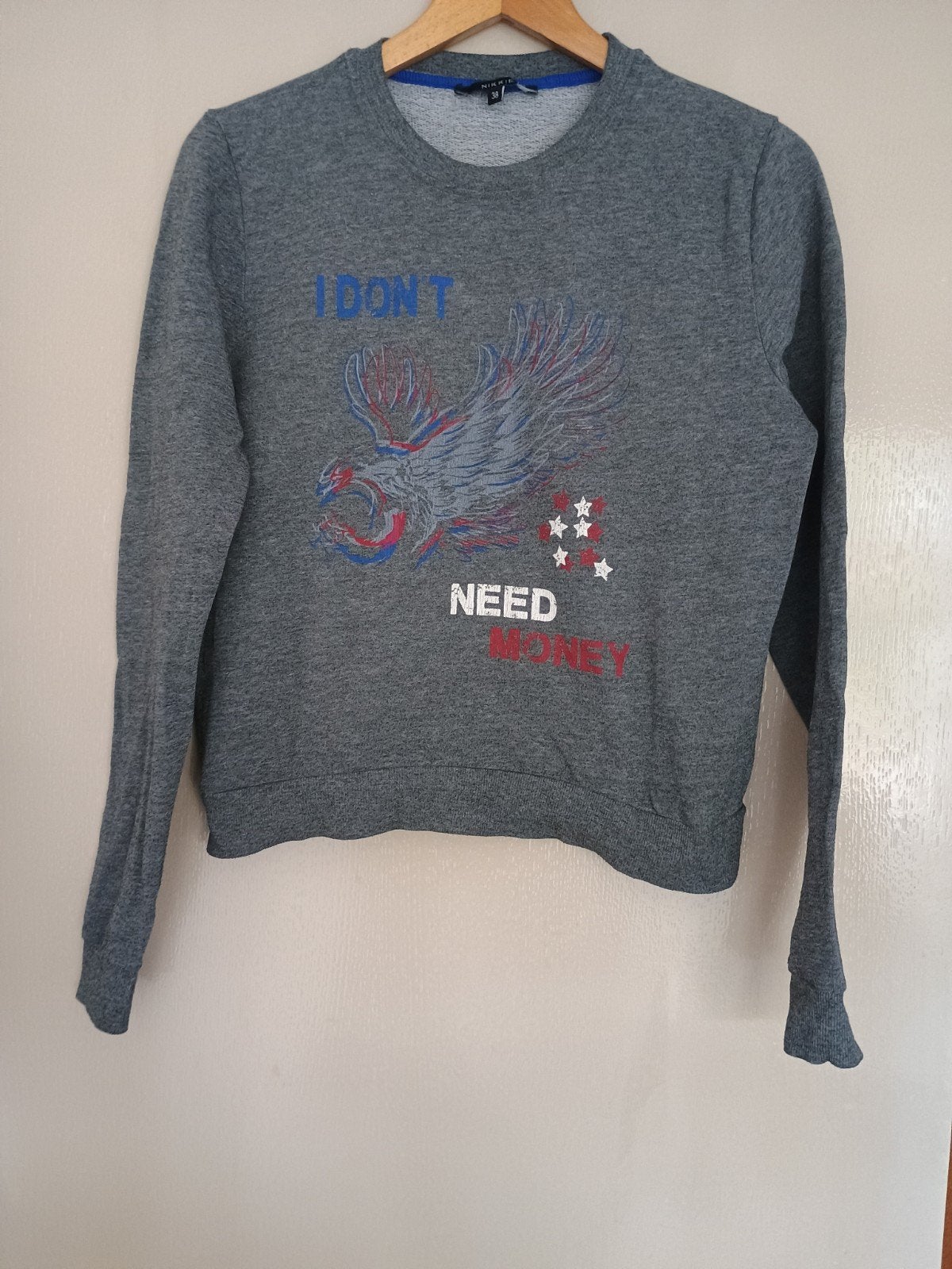 Nikkie sweater met adelaar print - Maat 38 (M), Ophalen of Verzenden, Nikkie, Maat 36 (S), Grijs