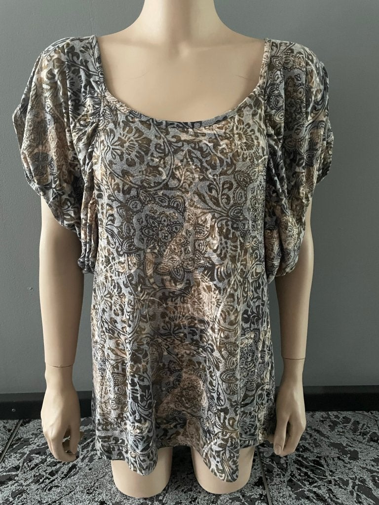 ZGAN Sandwich shirt, bruin/grijs, maat 40/42, Kleding | Dames, Meerkleurig, Maat 42/44 (L), Ophalen of Verzenden, Zo goed als nieuw
