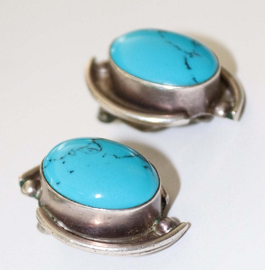Antieke zilveren oorbellen met turquoise edelsteen, Sieraden, Tassen en Uiterlijk, Antieke sieraden, Verzenden, Zilver, Ring, Met edelsteen