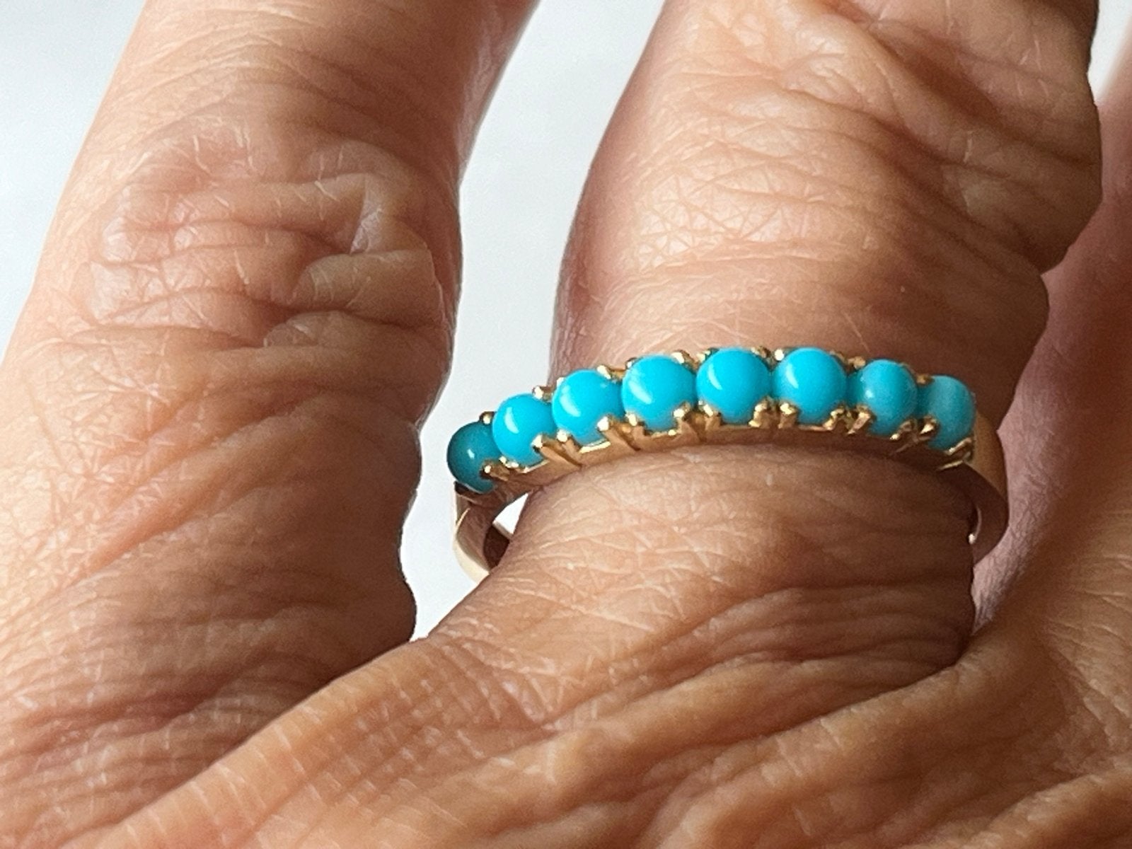 Bijzonder mooie gouden ring met Turkoois - 14 CT, 18 tot 19, Verzenden, Zo goed als nieuw, Met edelsteen