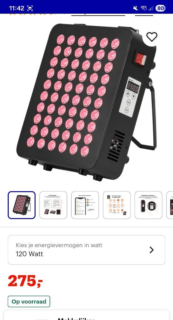 Red light therapy, Sport en Fitness, Gezondheidsproducten en Wellness, Ophalen, Zo goed als nieuw, Overige typen