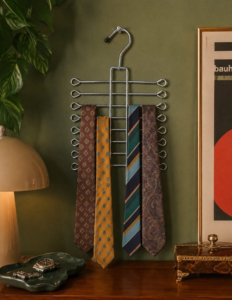 2450 Vintage metalen stropdasrek met acht stangen swiet, Ophalen of Verzenden, Gedragen